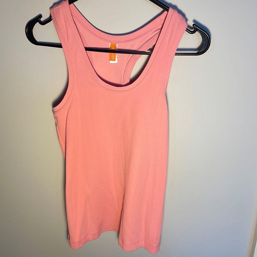 Lucy pink racerback tank, size medium